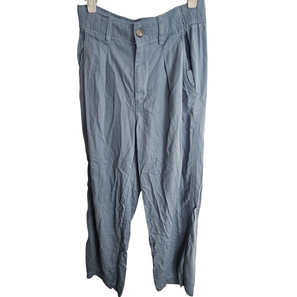 Madewell Womens High Waist Wide Leg Pants Size 6 Minimalist Preppy Casual Blue